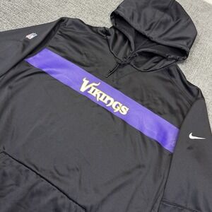 Nike Minnesota Vikings Hoodie Mens XXL Black On Field Fleece NFL Sweatshirt